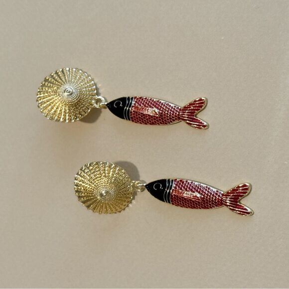 Fish Dangle Earrings #1604 - Picture 2 of 4